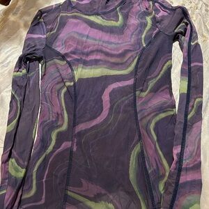 Multicolor Sheer Long Sleeve Top